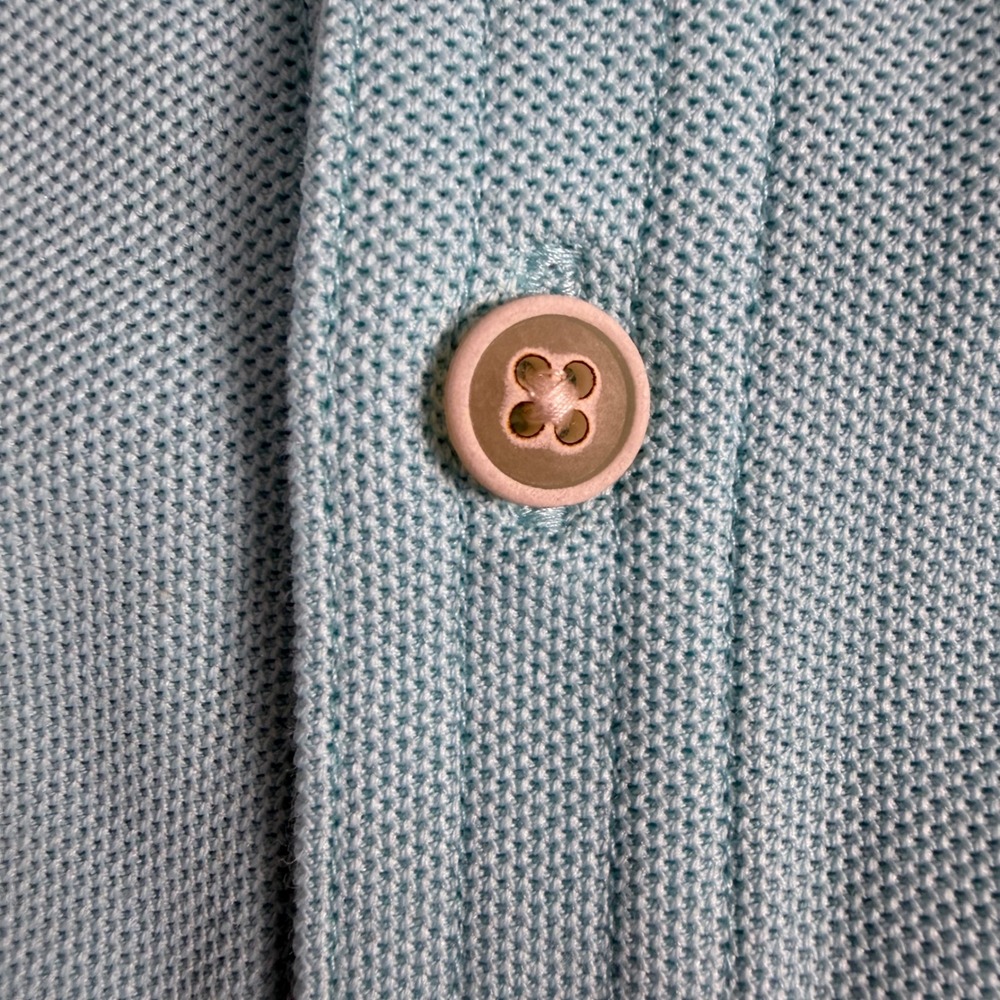 Tommy Bahama Mens XXL IslandZone Supima Cotton Pique Button Down Shirt Aqua Blue - Picture 7 of 10